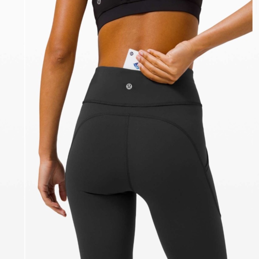 Lululemon black high rise invigorate crop leggings